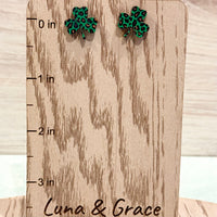 St. Patrick's Day Shamrock Stud Earrings