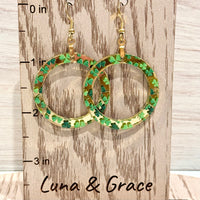 St. Patrick's Day Dangle Circle Earrings