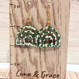 St. Patrick's Day Dangle Shamrock Cutout Rainbow Earrings