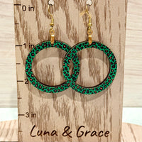 St. Patrick's Day Dangle Circle Earrings
