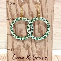 St. Patrick's Day Dangle Circle Earrings