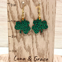 St. Patrick's Day Shamrock Dangle Earrings