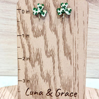 St. Patrick's Day Shamrock Stud Earrings