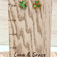 St. Patrick's Day Shamrock Stud Earrings