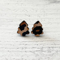 Leopard Christmas Tree Stud Earrings
