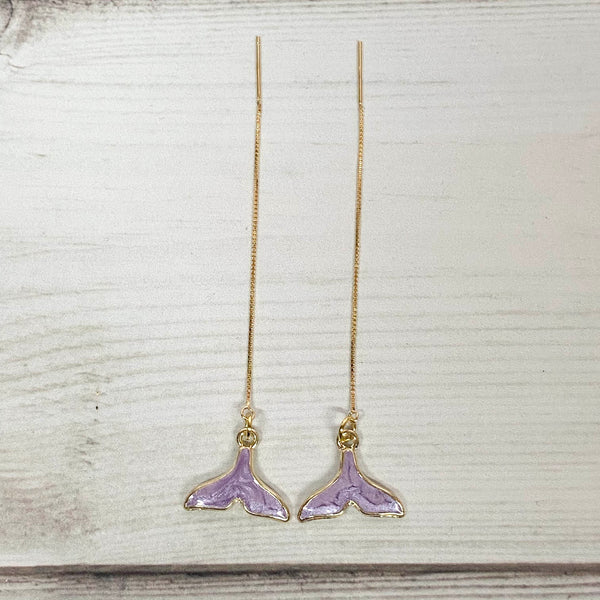 Purple Mermaid Tail Ear Threads