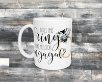 11oz - Ceramic - Coffee Mug - Engagement Gift - Valentines Day - Couples Gift - Engagement Ring