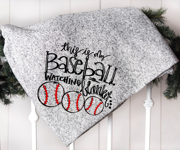 Baseball Watching Blanket - 50 x 60 inch - Sweater Fleece Throw Blanket - Baseball Mom - Custom Throw Blanket