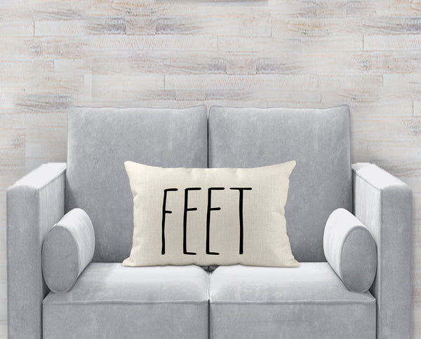 Feet Pillow - Lumbar Pillow - Linen - Decorative Pillow - Throw Pillow - UnDunn - Funny Gift - For Doris