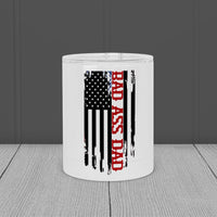 Fathers Day Gift - 10oz Lowball Tumbler - With Lid - Stainless Steel - Bad Ass Dad - Whiskey Tumbler