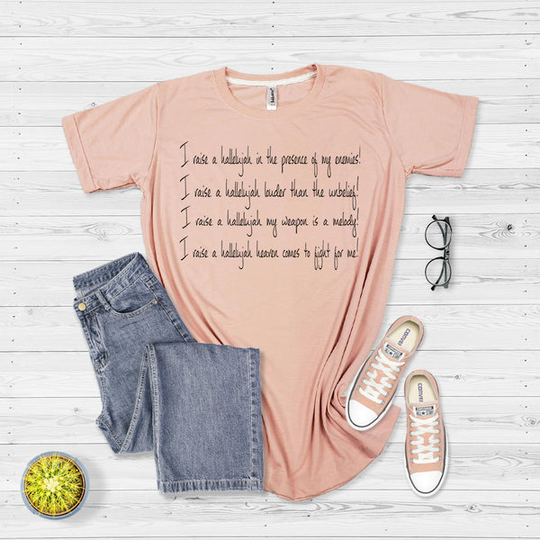 Raise a Hallelujah - Blush  - Adult - Unisex - Graphic Tee - Christian Shirt